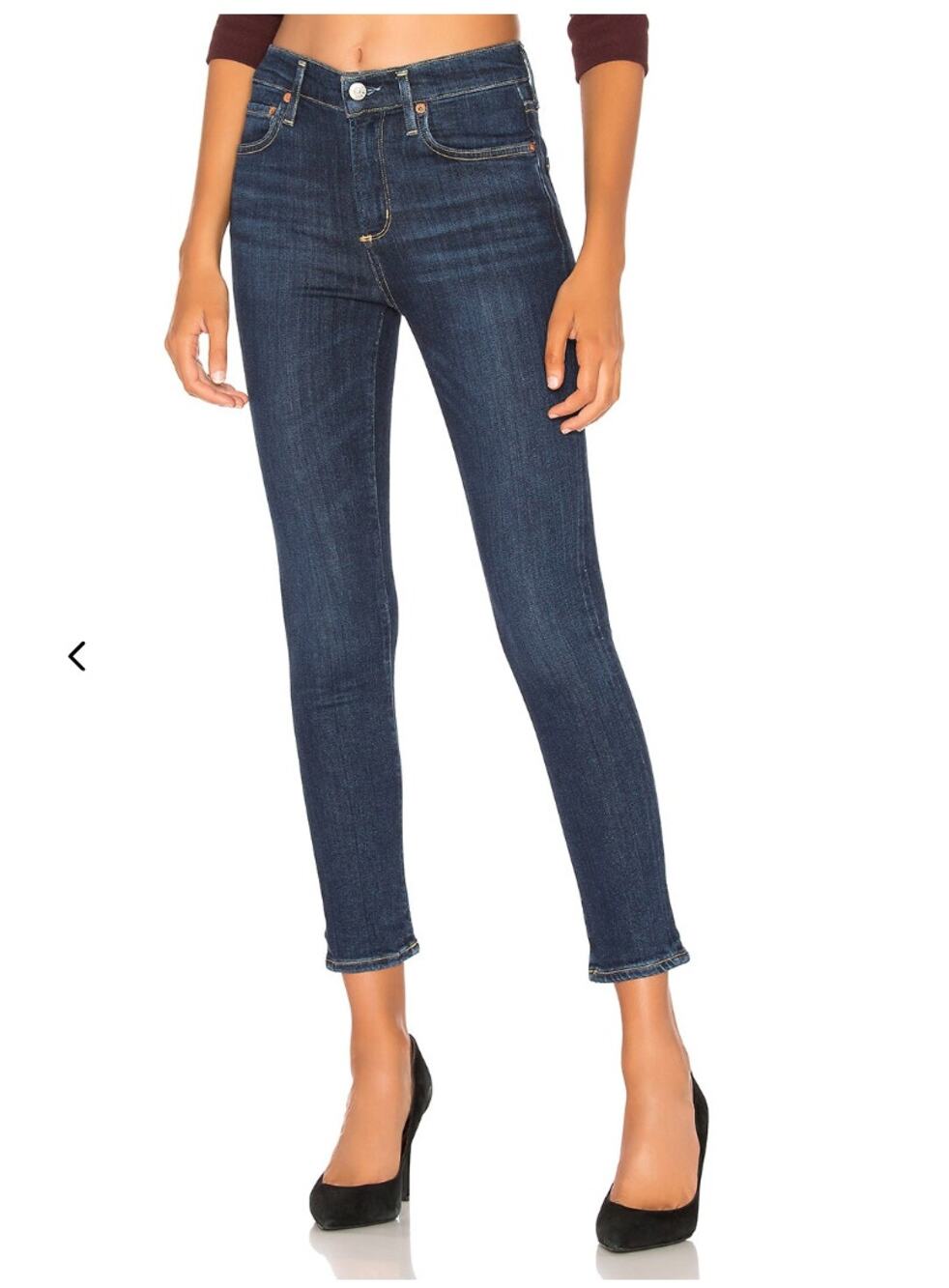 AGOLDE Sophie High Rise Skinny Crop Denim Jean in Reverb Wash // 27